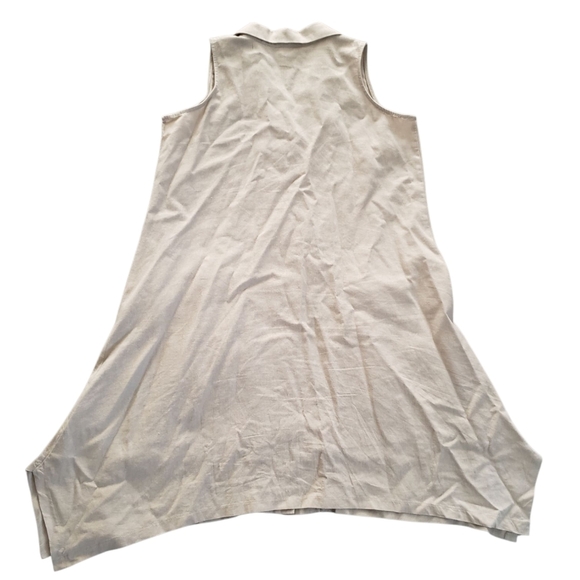 FOR CYNTHIA Tan Linen Dress Small - Picture 4 of 8